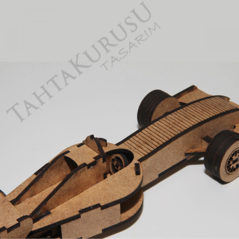 3D Ahşap Lazer Kesim Puzzle F1 Araba